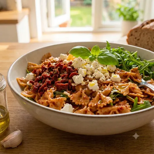 Mediterraner Nudelsalat