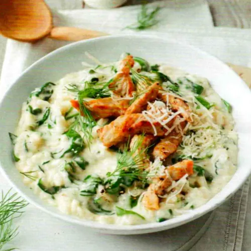 Limettenrisotto mit Spinat