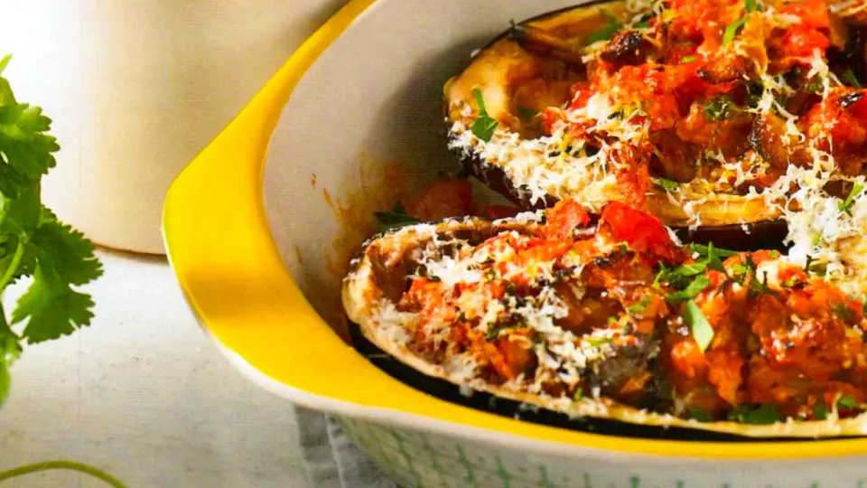 Überbackene Auberginen