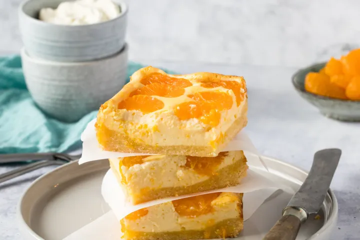 Käsekuchen vom Blech mit Streuseln und Mandarinen – Bild 2